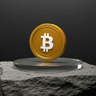 Bitcoin BTC golden coin representing digital currency value
