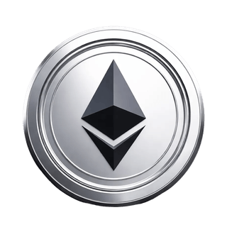 Ethereum ETH cryptocurrency coin floating graphic element