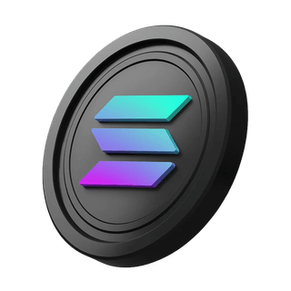 Solana SOL coin positioned at side of hero banner area