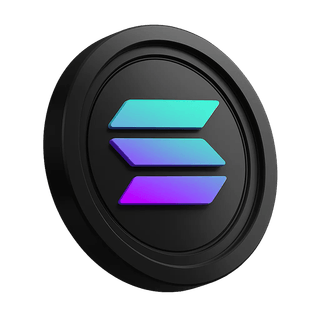 Solana SOL coin graphic element on trading signup section